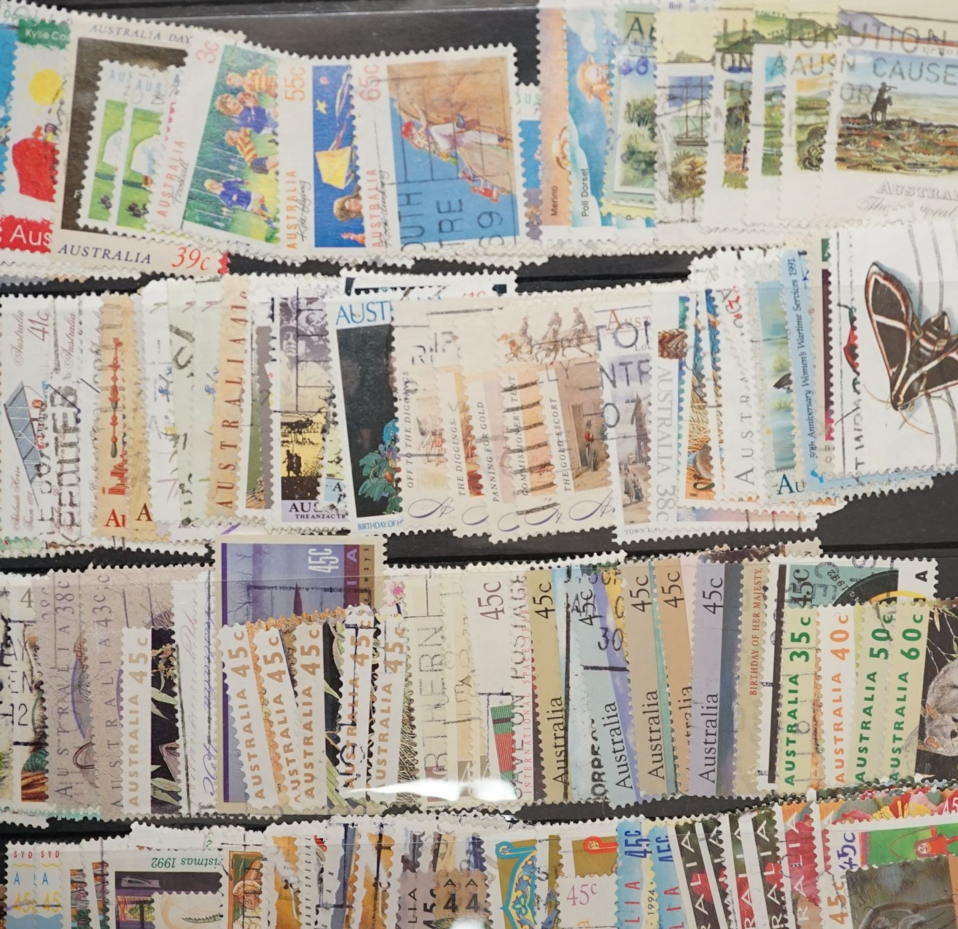 Two boxes of world stamps